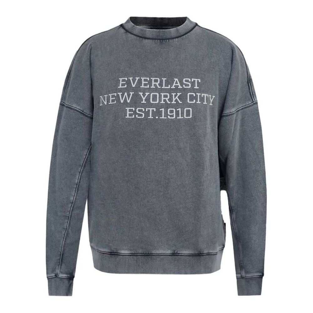 Everlast Mens NYC Lettering Crew Neck Sweatshirt / Washed Grey